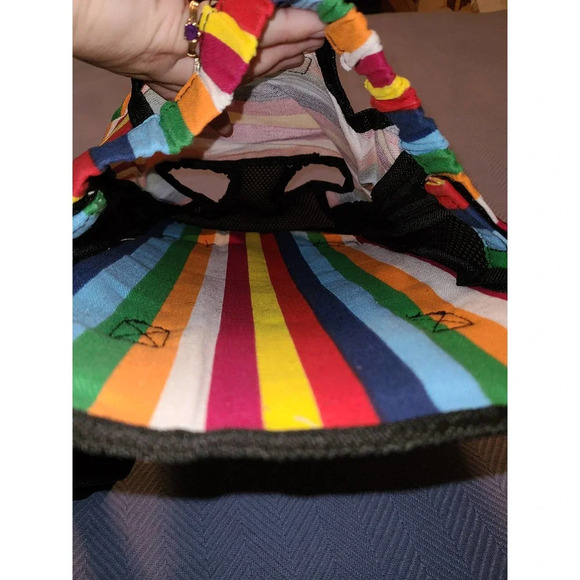 New Pet Cat Dog Carrier Backpack Rainbow Colorful Striped Pattern - Picture 7 of 7